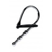 Серебристый уретральный плаг-бусины TOYFA Metal с мягким фиксириющим кольцом - ToyFa - купить с доставкой в Мытищах