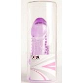 Фиолетовая гелевая насадка с шипами - 13 см. - Toyfa Basic - в Мытищах купить с доставкой