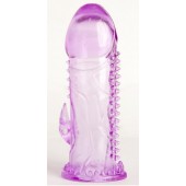 Фиолетовая гелевая насадка с шипами - 13 см. - Toyfa Basic - в Мытищах купить с доставкой