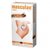 Розовые презервативы Masculan Ultra Long Pleasure с колечками, пупырышками и продлевающим эффектом - 10 шт. - Masculan - купить с доставкой в Мытищах