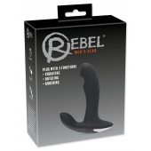 Черный вибромассажер простаты с функцией римминга Plug with Perineum Stimulator - 16,6 см. - Orion - в Мытищах купить с доставкой