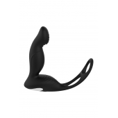 Черный вибромассажер простаты P-PLEASER W ERECTION ENHANCE - Dream Toys - в Мытищах купить с доставкой