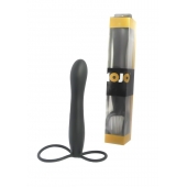 Черная насадка на пенис для двойной стимуляции Mojo BlackJack - 15 см. - Seven Creations - в Мытищах купить с доставкой