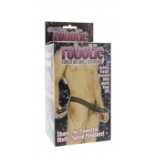 Мужской фаллопротез с вибрацией ROBOTIC MALE STRAP-ON BLACK - 17 см. - Seven Creations - купить с доставкой в Мытищах