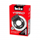 Чёрное эрекционное виброкольцо Luxe VIBRO  Африканский Эль Дьябло  + презерватив - Luxe - в Мытищах купить с доставкой