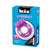 Фиолетовое эрекционное виброкольцо Luxe VIBRO  Бешеная гейша  + презерватив - Luxe - в Мытищах купить с доставкой