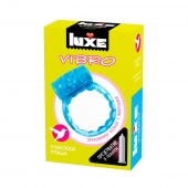 Голубое эрекционное виброкольцо Luxe VIBRO  Райская птица  + презерватив - Luxe - в Мытищах купить с доставкой