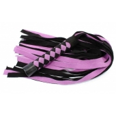 Черно-розовая плеть из замши - 58 см. - БДСМ Арсенал - купить с доставкой в Мытищах
