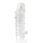 Закрытая прозрачная рельефная насадка Crystal sleeve - 13 см. - Erowoman-Eroman - в Мытищах купить с доставкой