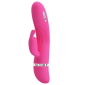 Розовый вибратор Ingram с электростимуляцией - 19,2 см. - Baile - купить с доставкой в Мытищах