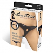 Черные плюшевые трусики для страпона - Lux Fetish - купить с доставкой в Мытищах