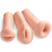 Комплект из 3 мастурбаторов All 3 Holes: вагина, анус, ротик - Pipedream - в Мытищах купить с доставкой