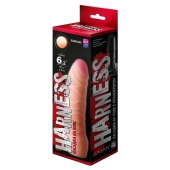 Телесная изогнутая насадка на Harness с коннектором BLACK LINE - 17 см. - LOVETOY (А-Полимер) - купить с доставкой в Мытищах