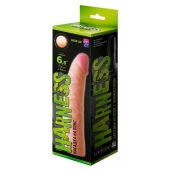 Телесная изогнутая насадка на Harness с коннектором GREEN LINE - 18 см. - LOVETOY (А-Полимер) - купить с доставкой в Мытищах