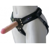 Черный пояс-трусики с двумя насадками  Экзотик-Linda  - 15,5 и 10,5 см. - LOVETOY (А-Полимер) - купить с доставкой в Мытищах