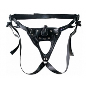 Черный пояс-трусики с насадкой  Soft-Принц  - 17 см. - LOVETOY (А-Полимер) - купить с доставкой в Мытищах