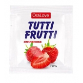 Пробник гель-смазки Tutti-frutti с земляничным вкусом - 4 гр. - Биоритм - купить с доставкой в Мытищах
