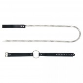 Черный поводок и чокер с кольцом Rada - Rebelts - купить с доставкой в Мытищах