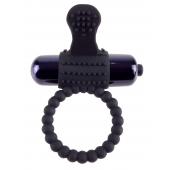 Черное эрекционное виброкольцо Vibrating Silicone Super Ring - Pipedream - в Мытищах купить с доставкой