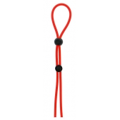 Красное лассо на пенис с двумя бусинами STRETCHY LASSO CAGE - Dream Toys - в Мытищах купить с доставкой
