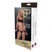 Красно-чёрные наручники на металлической цепочке - Blush Novelties - купить с доставкой в Мытищах