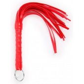 Красная плеть с рукоятью в оплетке - 28 см. - Notabu - купить с доставкой в Мытищах