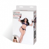 Чёрные манжеты для фиксации на кровати Bondage Bed Strap - Lux Fetish - купить с доставкой в Мытищах