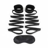 Чёрные манжеты для фиксации на кровати Bondage Bed Strap - Lux Fetish - купить с доставкой в Мытищах