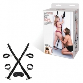 Чёрный набор для фиксации у двери - Lux Fetish - купить с доставкой в Мытищах