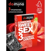 Презервативы для орального секса DOMINO Sweet Sex с ароматом клубничного коктейля  - 3 шт. - Domino - купить с доставкой в Мытищах