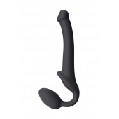 Черный безремневой страпон Silicone Bendable Strap-On S - Strap-on-me - купить с доставкой в Мытищах