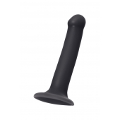 Черный фаллос на присоске Silicone Bendable Dildo M - 18 см. - Strap-on-me - купить с доставкой в Мытищах