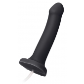 Черный фаллос с имитацией эякуляции Silicon Cum Dildo L - 19,6 см. - Strap-on-me - купить с доставкой в Мытищах