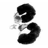 Металлические наручники Furry Love Cuffs с черным мехом - Pipedream - купить с доставкой в Мытищах