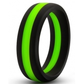 Черно-зеленое эрекционное кольцо Silicone Go Pro Cock Ring - Blush Novelties - в Мытищах купить с доставкой