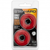 Набор из 2 красных эрекционных колец DONUT RINGS OVERSIZED - Blush Novelties - в Мытищах купить с доставкой