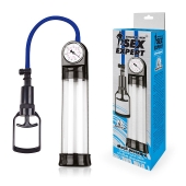 Прозрачная вакуумная помпа Sex Expert с манометром - Sex Expert - в Мытищах купить с доставкой