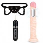 Регулируемые трусики с вибрирующей насадкой - 21 см. - Lux Fetish - купить с доставкой в Мытищах