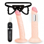 Регулируемые трусики с 2 насадками - 16 и 15 см. - Lux Fetish - купить с доставкой в Мытищах