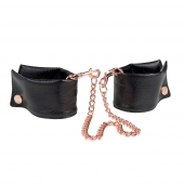 Черные мягкие наручники Entice French Cuffs с цепью - California Exotic Novelties - купить с доставкой в Мытищах