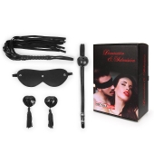 Эротический набор в черном цвете: маска, кляп, пэстисы, плётка - Notabu - купить с доставкой в Мытищах