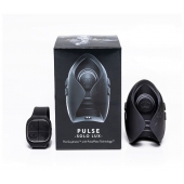 Темно-серый инновационный мужской осциллятор PULSE SOLO LUX с пультом ДУ - Hot Octopuss - в Мытищах купить с доставкой