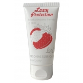 Лубрикант на водной основе с ароматом малины Love Protection Strawberry - 50 мл. - Lola Games - купить с доставкой в Мытищах