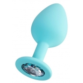 Мятная анальная втулка Brilliant с прозрачным кристаллом - 8 см. - ToyFa - купить с доставкой в Мытищах