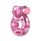 Розовое эрекционное кольцо с вибрацией Pink Bear - Baile - в Мытищах купить с доставкой