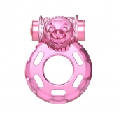 Розовое эрекционное кольцо с вибрацией Pink Bear - Baile - в Мытищах купить с доставкой