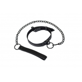 Черный ошейник Sin с поводком - Lola Games - купить с доставкой в Мытищах