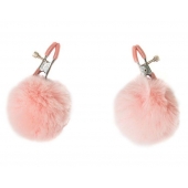 Зажимы на соски Angelic с розовыми меховыми шариками - Lola Games - купить с доставкой в Мытищах
