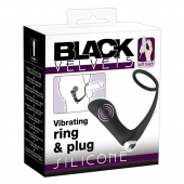 Черное эрекционное кольцо с анальной вибропробкой Vibrating Ring   Plug - Orion - в Мытищах купить с доставкой