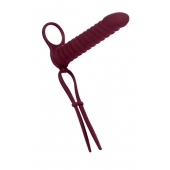 Бордовая вибронасадка для двойного проникновения Rori - 17 см. - Lola Games - купить с доставкой в Мытищах